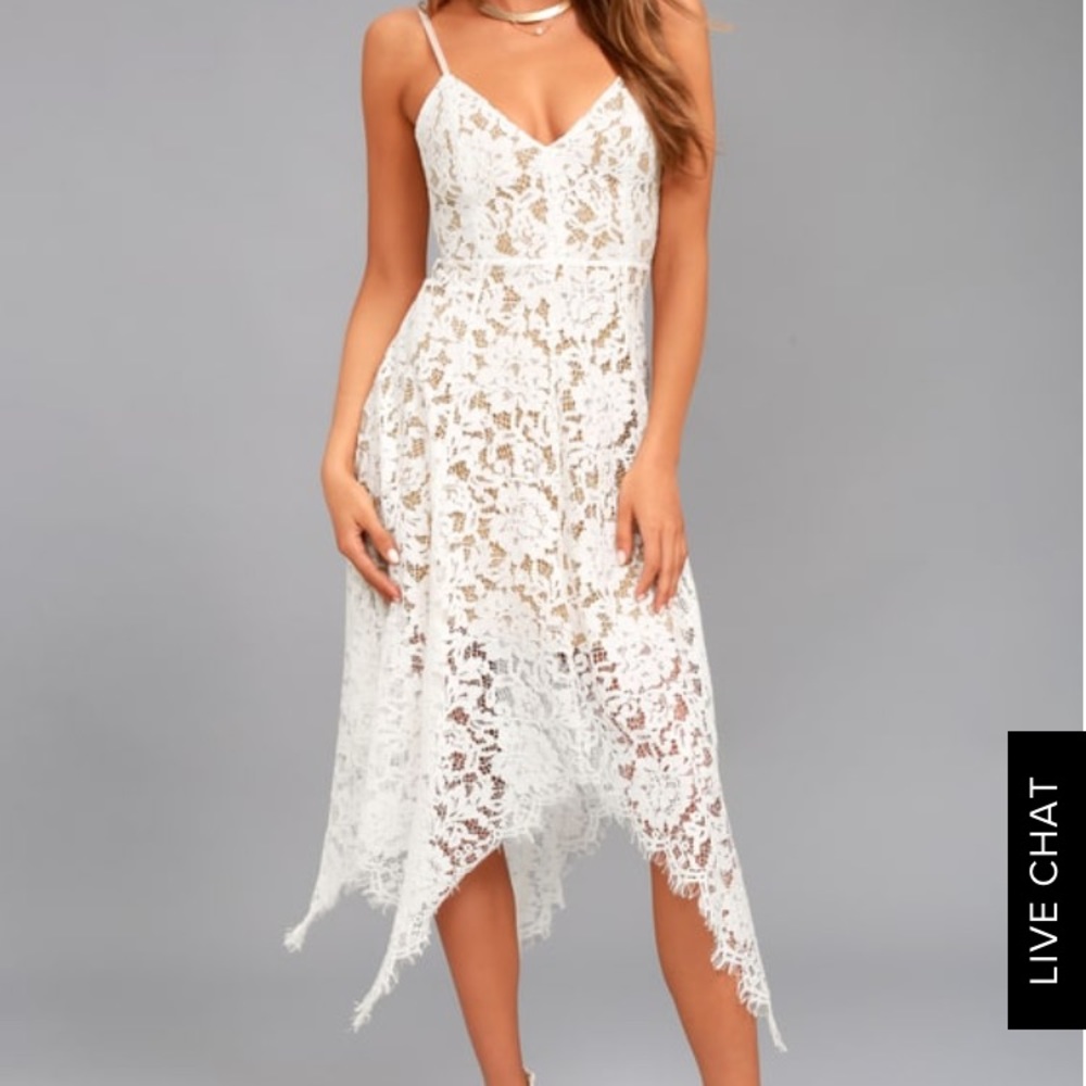 Ivory Lace Midi Dress
